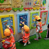 Montessori Wooden Wall-Mounted Activity Board for Kids, Educational Play Panel for Preschool & Corridor Decor