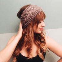 Women's Winter Warm Knitted Headband with Ear Protection, Solid Color Wide-Brimmed Hair Accessory