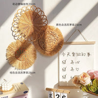 Handwoven Bohemian Straw Wall Decor Set for Photo Backdrops and Home Decoration