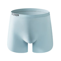 Men's Ice Silk Seamless Boxer Briefs U-Convex Pouch Breathable Lightweight Plus Size