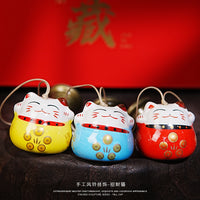 Jingdezhen Ceramic Lucky Cat Wind Chime Ornament for Home Decor and Markets