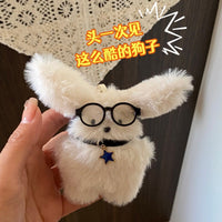 Cartoon Pilot Long-Haired Rabbit Plush Doll Bag Pendant Keychain