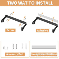 Wall-Mounted Toilet Paper Holder Stainless Steel No-Drill for Bathroom Kitchen