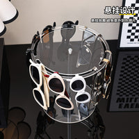 Clear Rotating Acrylic Eyewear Organizer Stand for Desktop or Hanging Display