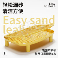 Cat Litter Mat with Raised Edges and Anti-Splash Design, Three-Layer Litter Trapper for Home Use