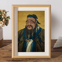Confucius Portrait Calligraphy Desk Ornament and Wall Hanging