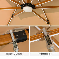 Patio Solar LED Roman Umbrella with Lights for Villa Garden Outdoor Shade