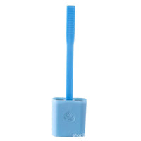 Wall-Mounted Silicone Toilet Brush Set with Long Handle for Bathroom Cleaning