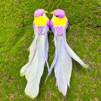 Realistic Couple Bird Garden Ornaments with Clip