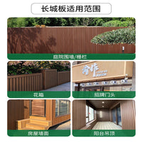 Outdoor Wood Plastic Composite Wall Panel WPC Fencing Imitation Wood Grain Grille, Maintenance-Free and Easy Installation
