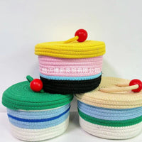 Hand-Woven Storage Basket with Lid for Home Organization