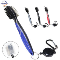 Portable Golf Club Double-Sided Cleaning Brush with Bristles - Golf Accessories
