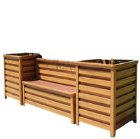 Aluminum Alloy Wood Grain Outdoor Planter Box for Garden Patio Balcony