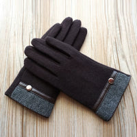 Men's Winter Wool Double-Layer Fleece Lined Touchscreen Gloves for Business & Outdoor