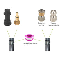 High-Pressure Washer Hose Kit for Karcher with Sewer Jetter Nozzle Set