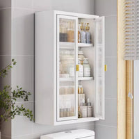 Wall-Mounted Bathroom Storage Cabinet, Waterproof Hanging Organizer with Towel Bar