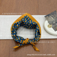 Cotton Floral Thin Square Scarf for Spring/Summer, Travel Headscarf, Decorative Neck Scarf
