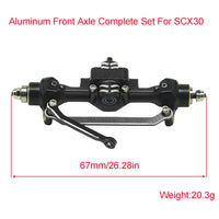 SCX30 Aluminum Alloy Front & Rear Axle Assembly with Brass Steering Cups, Tie Rods, Gears, Bearings, and Drive Shaft