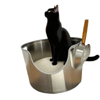 Stainless Steel Cat Litter Box with High Sides for Maine Coon Cats, Anti-Splash Open Top Litter Pan