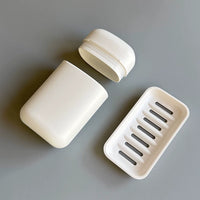 Portable Travel Soap Dish with Lid and Drain, Leak-Proof Soap Box for Gym and Swimming