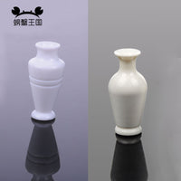Miniature White Striped Square Vase for Dollhouse & Diorama Decor