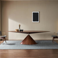 Designer Solid Wood Dining Table, Minimalist Office Desk for Villas and Large Apartments