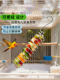 Stainless Steel Bird Feeder Fruit Vegetable Basket Hanging Toy for Parrots