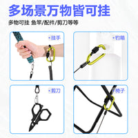 Retractable Fishing Lanyard with Steel Wire and Alloy Double Buckle for Rod Anti-Loss