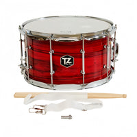 14x8 Inch Professional Maple Snare Drum with Rosewood Grain for Band Percussion
