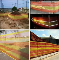 Construction Safety Barrier Netting for Balconies and Work Sites, Orange and Yellow