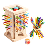 Wooden Stick Pulling Balance Game for Kids, Educational Toy for Brain Development and Concentration, 2-Player