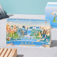 2026 Year of the Horse 3D Paper Carving Desk Calendar - Light and Shadow Rivers and Mountains Art Decor