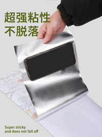 Rose Pattern Moisture-Proof Aluminum Foil Pipe Cover Sticker for Kitchen and Bathroom
