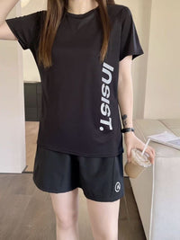 2025 Spring New Tech Lightweight Oxygen 3.0 Sports Set Round Neck Short Sleeve T-Shirt Fitness Outdoor Casual Suit