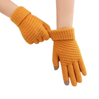 Unisex Touchscreen Winter Cycling Gloves - Warm, Windproof, Thickened Knit with Pineapple Texture