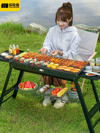 Explorer Portable Folding BBQ Grill for Outdoor Camping and Home Use, Smokeless Design
