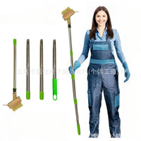 Garden Steel Wire Weed Brush with Long Handle for Pavement and Crevice Cleaning