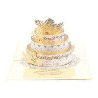 3D Pop-Up Birthday Cake Greeting Card with Light