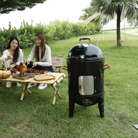 3-in-1 Smoker Grill Outdoor Patio BBQ Wood Burning Portable Charcoal Stove