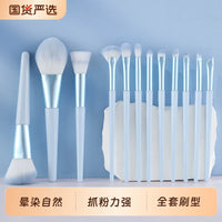 12-Piece Soft Bristle Makeup Brush Set with Cleaner and Calligraphy Practice Sheet