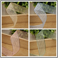 Glitter Stripe Organza Ribbon for DIY Crafts, Hair Accessories, Floral Arrangements, and Gift Wrapping