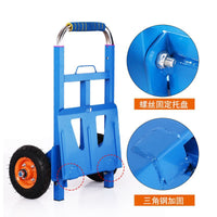 Foldable Portable Hand Truck with Telescopic Handle and Heavy-Duty Wheels