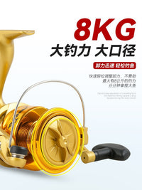 Lightweight All-Metal Spinning Fishing Reel with Electroplated Spool