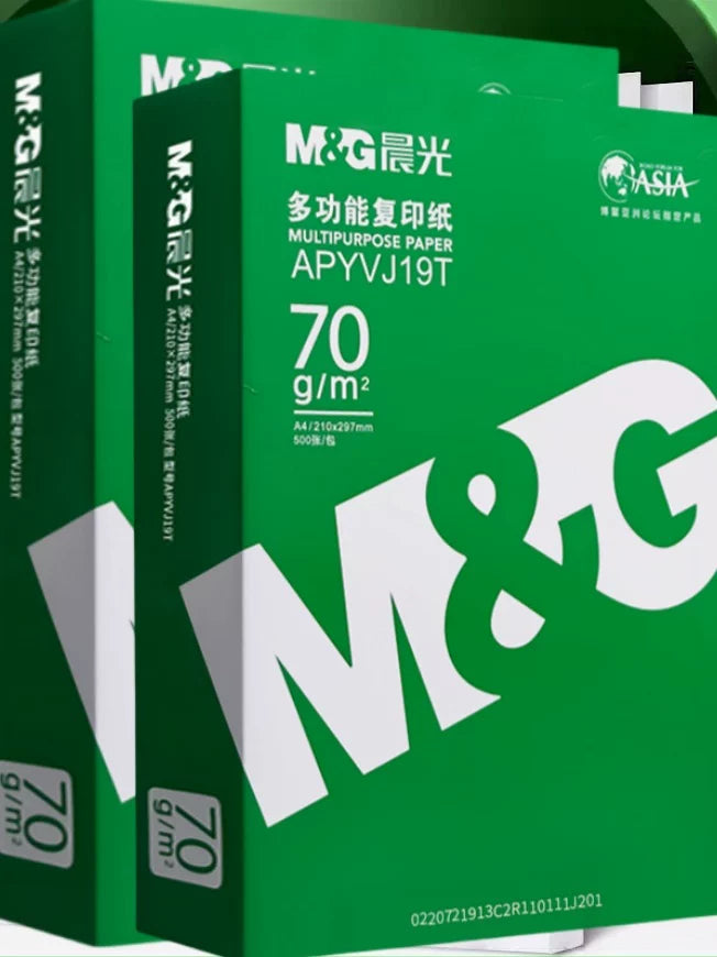 M&G A4 Copy Paper 80gsm 100 Sheets White 70gsm 500 Sheets for Printing, Homework, Office Supplies