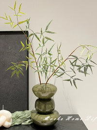 Artificial Fern and Retro Vase Set for Home Decor and Photography