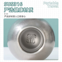 Vintage Distressed Titanium-Look 304 Stainless Steel Cola Bottle Portable Outdoor Sports Water Bottle Milk Cup