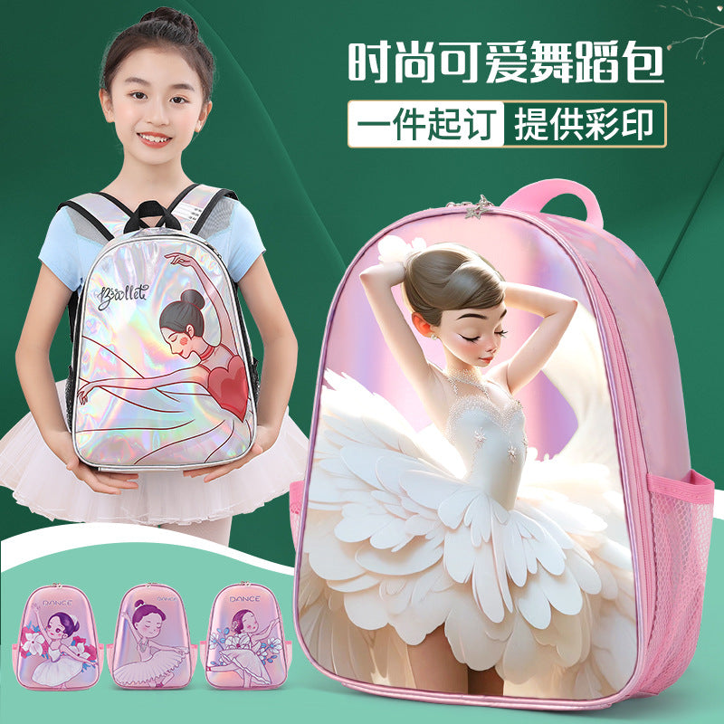 Kids Holographic Dance Backpack for Girls, Large Capacity Ballet & Practice Bag