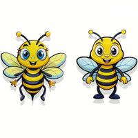 2-Pack 2D Metal Bee Wall Art Decor for Home Garden