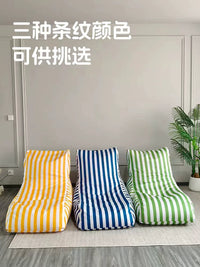 Outdoor Waterproof Striped Bean Bag Lounger for Patio Beach Camping