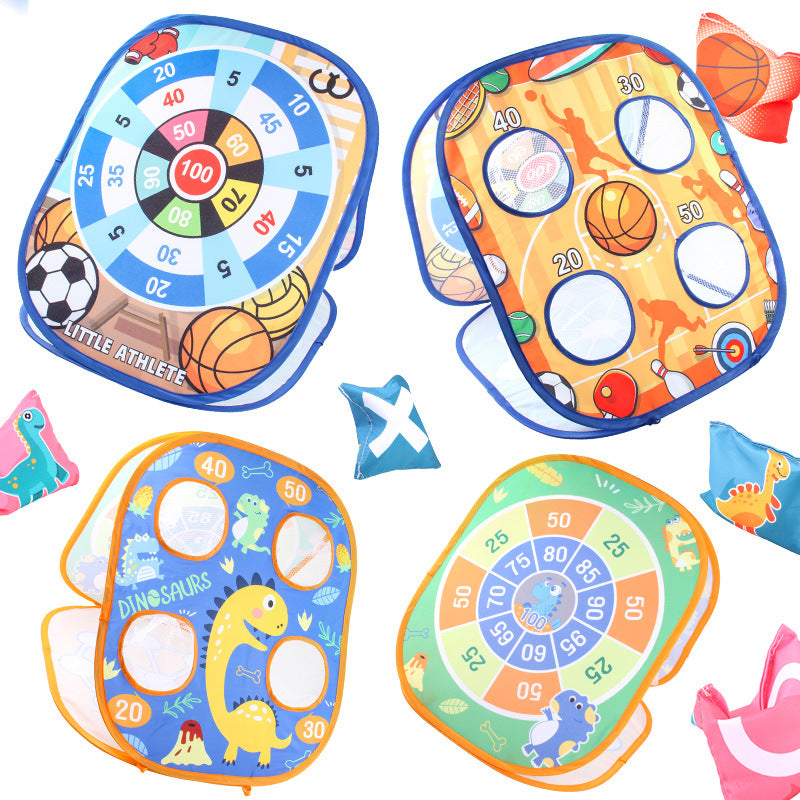 Kids 3-in-1 Dinosaur/Football Target Toss Game Tent with Beanbags